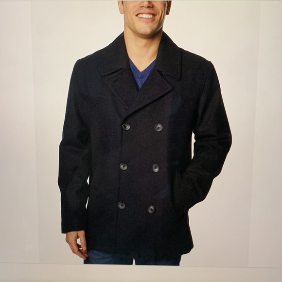 Guang Hui wool man peacoat in black. - Picture 2 of 11